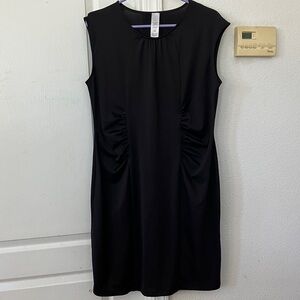 Chic Black Ruched Mini Dress